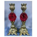 Glass Footed Bowls, Various Sizes, Candle Stick Holders, 8" ,Qty 2, Lidded Candy Dish And More