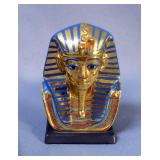 African Violet Sculpture, Approx 4" x 5", Egyptian Brass Tray, King Tut Bust, Egyptian Ceramic And T