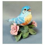 Lenox Porcelain Bird Figurines Including Downy Woodpecker, Eastern Bluebird, Rufous-sided Towhee And