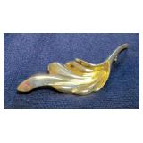 18K Gold Leaf Pin/Brooch, 3" x 1.25"