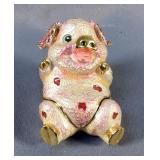 Jeweled Magnetic Trinket Boxes, Including Penguin, Pigs, Bassett Hound And More, Total Qty 6