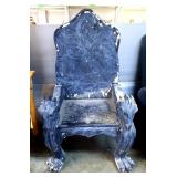 Dragon Themed Fiberglass And Wood Chair, 51" x 30" x 22"