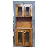 Hand Crafted Hutch With 4 Doors And Pull Out Cutting Board, 74" x 29" x 16" 