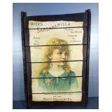 Ayers Sarsaparilla Advertisement Art On Distressed Board, 36" x 24" 