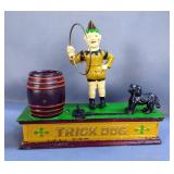 Cast Iron Trick Dog Coin Bank, 8" x 8" x 3" And Banthrico Model T Coin Bank, 3" x 6" x 3"