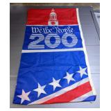 Sporting KC Flag, 34" x 60", Manchester United Soccer FlG, 35" X 60" And Liberty Bell 1776-1976 Bann