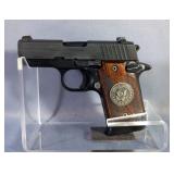 Sig Sauer P938 9mm Para Pistol SN# 52B169848, US Army Grips, Paperwork, In Hard Case