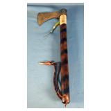 Forged Tomahawks, 4" Blades, 18" Handles, One With Leather Sheath 