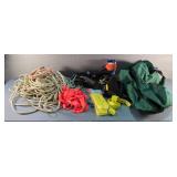 Climbing Equipment, Includes Webbing, Rope(Unknown Length), Harness(With Rigging), Friction Reducer,