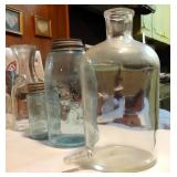 American Sterilizer Company Antique IV Flask with Rubber Stopper, Pyrex B1 Carboy Bottle with Spigot