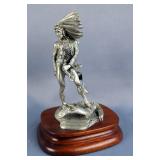Chilmark "The Victor" Cheyenne Fine Pewter Sculpture, 640/2,500, By Michael Boyett, 6.5" Tall, On Wo