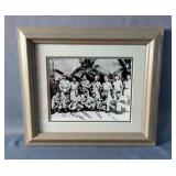WWII Military Photograph Signed By Soldiers, Framed And Matted, 13" x 15" 