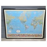 Hammond Framed Collector Series World Map, 41.5" x 53.5" 