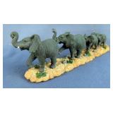 Elephant Figurines Including Resin, Ceramic And More, Various Sizes, Total Qty 10