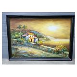 Original Canvas Ocean Front Painting Signed By Artist, 27" x 39" 