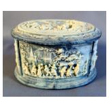 Handcrafted Incolay Stone Hinged Jewelry Box, 3.5" x 5.5"