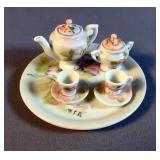 Hand Painted Floral Miniature Tea Set, Signed HSD, Sylvia-Dryer