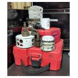 Hole Saws And Portable Band Saw Blades, Various Sizes And Brands