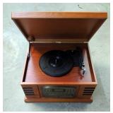 Crossley Record Player, With Radio And CD Player And Tape Deck, Model CR78CD, 9.5" x 17" x 14"