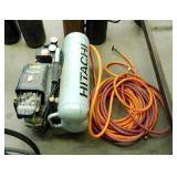 Hitachi EC-89 4 Gallon Twin Stack Air Compressor, Including Hoses 