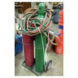 Acetylene Torch Welding Set With Hoses, Nozzles, And More, On Cart
