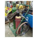 Acetylene Torch Welding Set With Hoses, Nozzles, And More, On Cart