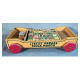 Circus Parade Block Wagon 17" x 9.5" x 3.75" With Wood Blocks Qty 32 