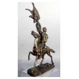 Fredrick Remington "The Buffalo Signal" Original Sculpture Reproduction, #055/9500, Approx 14" Tall