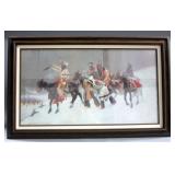 Frederic Remington "Return of a Blackfoot War Party" Reproduction Lithograph, Framed and Matted, Fra