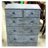 Painted Wooden Dresser with Plank Sides, 26"W x 34"H