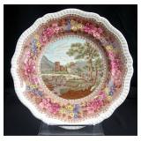 Copeland England Spode China- Delft Castles Pattern 10.5" Dinner Plates, Qty 4