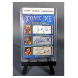 Iconic Ink Triple Cuts Facsimile Cards, Qty 4, Names Include Michael Jordan, Earvin 
