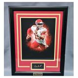 Patrick Mahomes Kansas City Chiefs Art Print With Facsimile Signature Plate And Stats Nameplate, Fra