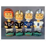 New Orleans Saints, New England Patriots, Dallas Cowboys And Cincinnati Bengals Ceramic Bobbleheads