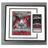 Oklahoma Sooners Vs Georgia Bulldogs 2018 Rose Bowl Game Playoff Semifinal Framed Poster And Game Ti