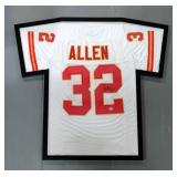 Marcus Allen (HOF) Kansas City Chiefs Autographed Jersey, With Beckett COA Card And Sticker, Framed 