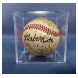 Babe Ruth (HOF) And Mickey Mantle (HOF) Autographed Baseball In Display Case, Both Players Selected 