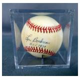 Lou Boudreau (HOF) 1970 Autographed Baseball In Display Case, With New York Sports Collectibles Corp