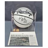 Kobe Bryant Lakers 99 In Person Autographed Basketball, In Display Case, With 1998 Fleer No. 1 Baske