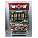 Triumph Pachislo Skill-Stop Slot Machine with Tokens and Keys, See Details For Video 