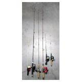 Fishing Rods And Reels, Includes True Temper Uni-Spin 63L, Langley Reelcast, Zebco, And More, Total 