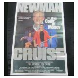Original 1986 "The Color of Money" Paul Newman Tom Cruise One Sheet Movie Poster, Folded