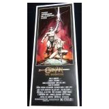 Original 1984 "Conan the Barbarian" Arnold Schwarzenegger Insert Movie Poster 36 x 14", Flat