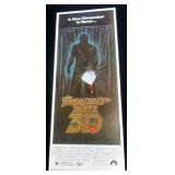 Original 1982 "Friday The 13th Part 3 3-D" Insert Movie Poster 36 x 14", Flat