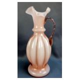 Art Glass Pitcher with Ruffled Edge
