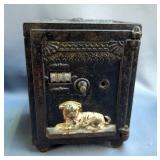 Cast Iron Watch Dog Mechanical Coin Bank Safe