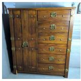 Mission Style Wardrobe With 7 Drawers And Cubby