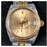 Rolex Datejust 36mm Champagne Dial 18K Gold And Steel Two-Tone Watch With Original Papers And Hang T