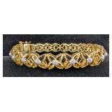 18K Yellow Gold Plated Diamond Bracelet 