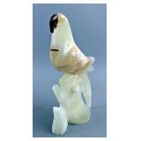 Polished Carved Onyx Parrot On Perch Statue, 8" Tall 